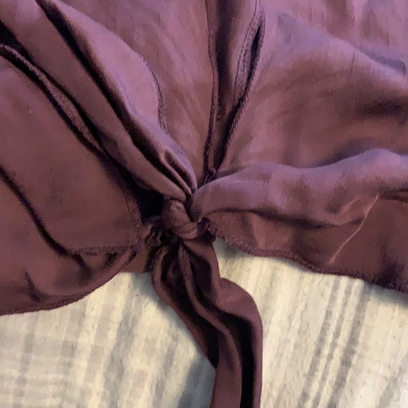 Mauve cropped long sleeve shirt - Picture 3 of 3